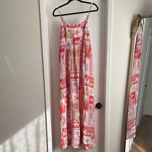 Colorblock Coral & Cream Maxi Sundress